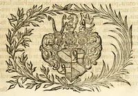 An illustration from Gloriosus Sanctus Romedius : ex comitibus de Thaur Andek, & Altae Guardiae dominis, vallis Annaniae in Tyroli apostolus, magnus thaumaturgus, & anachoreta, quem similem fecit Dominus in gloria sanctorum, & beatificavit illum in gloria (Eccli. 45) : nec non gloriosa domus comitum de Thun, illo Aggaei prophetae condecorata vaticinio, magna erit gloria domus istius (Cap. 2) (1699)