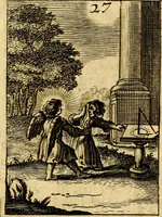 An illustration from Goddelyke liefde-vlammen, van een boetvaardige, geheyligde, liefhebbende, en aan haar selfs-stervende ziele : in drie deelen verdeelt, af-gebeeld door vijftig nette koopere figuuren : neffens haar verzen, aanmerkingen, gezangen, en ziel-zuchtingen (1711)