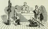 An illustration from Gods and devils of mankind : the whole dark picture strikingly contrasted with the beauty and purity of revealed religion / by Frank S. Dobbins ; assisted by Hon. S. Wells Williams (1897)