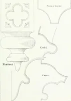 An illustration from Gothic architecture applied to modern residences; containing designs of all the important parts of a private dwelling, exhibited in elaborate perspective drawings, together with large and copious details (1849)