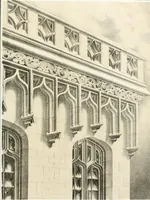 An illustration from Gothic architecture applied to modern residences; containing designs of all the important parts of a private dwelling, exhibited in elaborate perspective drawings, together with large and copious details (1849)