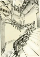 An illustration from Gothic architecture applied to modern residences; containing designs of all the important parts of a private dwelling, exhibited in elaborate perspective drawings, together with large and copious details (1849)