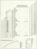 An illustration from Gothic architecture applied to modern residences; containing designs of all the important parts of a private dwelling, exhibited in elaborate perspective drawings, together with large and copious details (1849)