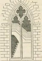 An illustration from Gothic architecture applied to modern residences; containing designs of all the important parts of a private dwelling, exhibited in elaborate perspective drawings, together with large and copious details (1849)