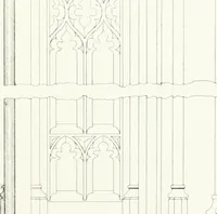 An illustration from Gothic architecture applied to modern residences; containing designs of all the important parts of a private dwelling, exhibited in elaborate perspective drawings, together with large and copious details (1849)