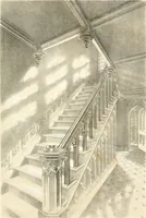 An illustration from Gothic architecture applied to modern residences; containing designs of all the important parts of a private dwelling, exhibited in elaborate perspective drawings, together with large and copious details (1849)