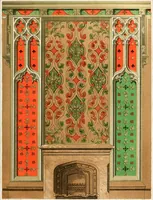 An illustration from Gothic architecture applied to modern residences; containing designs of all the important parts of a private dwelling, exhibited in elaborate perspective drawings, together with large and copious details (1849)