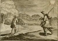 An illustration from Emblemata Florentii Schoonhovii I.C. Goudani, partim moralia, partim etiam civilia. Cum latiori eorundem ejusdem auctoris interpretatione. Accedunt et alia quaedam poëmatia in alijs poëmatum suorum libris non contenta (1618)