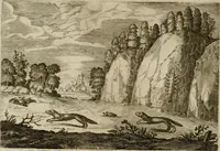 An illustration from Emblemata Florentii Schoonhovii I.C. Goudani, partim moralia, partim etiam civilia. Cum latiori eorundem ejusdem auctoris interpretatione. Accedunt et alia quaedam poëmatia in alijs poëmatum suorum libris non contenta (1618)