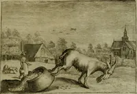 An illustration from Emblemata Florentii Schoonhovii I.C. Goudani, partim moralia, partim etiam civilia. Cum latiori eorundem ejusdem auctoris interpretatione. Accedunt et alia quaedam poëmatia in alijs poëmatum suorum libris non contenta (1618)