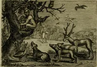 An illustration from Emblemata Florentii Schoonhovii I.C. Goudani, partim moralia, partim etiam civilia. Cum latiori eorundem ejusdem auctoris interpretatione. Accedunt et alia quaedam poëmatia in alijs poëmatum suorum libris non contenta (1618)