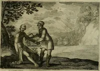 An illustration from Emblemata Florentii Schoonhovii I.C. Goudani, partim moralia, partim etiam civilia. Cum latiori eorundem ejusdem auctoris interpretatione. Accedunt et alia quaedam poëmatia in alijs poëmatum suorum libris non contenta (1618)