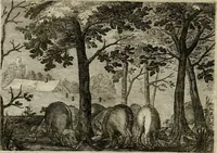 An illustration from Emblemata Florentii Schoonhovii I.C. Goudani, partim moralia, partim etiam civilia. Cum latiori eorundem ejusdem auctoris interpretatione. Accedunt et alia quaedam poëmatia in alijs poëmatum suorum libris non contenta (1618)