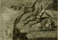 An illustration from Emblemata Florentii Schoonhovii I.C. Goudani, partim moralia, partim etiam civilia. Cum latiori eorundem ejusdem auctoris interpretatione. Accedunt et alia quaedam poëmatia in alijs poëmatum suorum libris non contenta (1618)