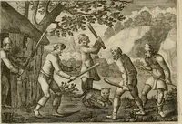 An illustration from Emblemata Florentii Schoonhovii I.C. Goudani, partim moralia, partim etiam civilia. Cum latiori eorundem ejusdem auctoris interpretatione. Accedunt et alia quaedam poëmatia in alijs poëmatum suorum libris non contenta (1618)