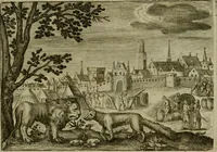 An illustration from Emblemata Florentii Schoonhovii I.C. Goudani, partim moralia, partim etiam civilia. Cum latiori eorundem ejusdem auctoris interpretatione. Accedunt et alia quaedam poëmatia in alijs poëmatum suorum libris non contenta (1618)