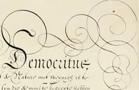 An illustration from Gram[m]ato-graphices : jn qvo varia scripturae emblemata, belgicis, germanicis, italicis, hispanicis, gallicis, et latinis characterib[us] exarata : cum singulorum anatomicis fundamentis ad exacté pingedum perquàm utilia, oculis spectanda jmitandaq[ue], proponuntur (1605)