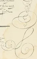 An illustration from Gram[m]ato-graphices : jn qvo varia scripturae emblemata, belgicis, germanicis, italicis, hispanicis, gallicis, et latinis characterib[us] exarata : cum singulorum anatomicis fundamentis ad exacté pingedum perquàm utilia, oculis spectanda jmitandaq[ue], proponuntur (1605)