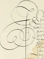 An illustration from Gram[m]ato-graphices : jn qvo varia scripturae emblemata, belgicis, germanicis, italicis, hispanicis, gallicis, et latinis characterib[us] exarata : cum singulorum anatomicis fundamentis ad exacté pingedum perquàm utilia, oculis spectanda jmitandaq[ue], proponuntur (1605)