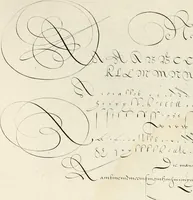 An illustration from Gram[m]ato-graphices : jn qvo varia scripturae emblemata, belgicis, germanicis, italicis, hispanicis, gallicis, et latinis characterib[us] exarata : cum singulorum anatomicis fundamentis ad exacté pingedum perquàm utilia, oculis spectanda jmitandaq[ue], proponuntur (1605)