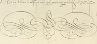 An illustration from Gram[m]ato-graphices : jn qvo varia scripturae emblemata, belgicis, germanicis, italicis, hispanicis, gallicis, et latinis characterib[us] exarata : cum singulorum anatomicis fundamentis ad exacté pingedum perquàm utilia, oculis spectanda jmitandaq[ue], proponuntur (1605)
