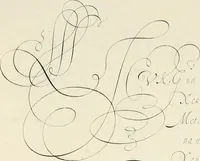 An illustration from Gram[m]ato-graphices : jn qvo varia scripturae emblemata, belgicis, germanicis, italicis, hispanicis, gallicis, et latinis characterib[us] exarata : cum singulorum anatomicis fundamentis ad exacté pingedum perquàm utilia, oculis spectanda jmitandaq[ue], proponuntur (1605)