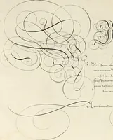 An illustration from Gram[m]ato-graphices : jn qvo varia scripturae emblemata, belgicis, germanicis, italicis, hispanicis, gallicis, et latinis characterib[us] exarata : cum singulorum anatomicis fundamentis ad exacté pingedum perquàm utilia, oculis spectanda jmitandaq[ue], proponuntur (1605)