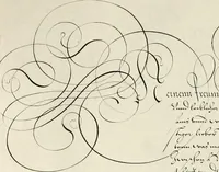 An illustration from Gram[m]ato-graphices : jn qvo varia scripturae emblemata, belgicis, germanicis, italicis, hispanicis, gallicis, et latinis characterib[us] exarata : cum singulorum anatomicis fundamentis ad exacté pingedum perquàm utilia, oculis spectanda jmitandaq[ue], proponuntur (1605)