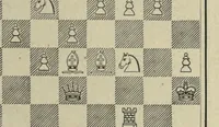 An illustration from The grand tactics of chess, an exposition of the laws and principles of chess strategetics, the practcal application of these laws and principles to the movement of forces; mobilization, development, manoeuvre, and operation (1898)