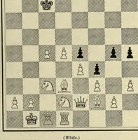 An illustration from The grand tactics of chess, an exposition of the laws and principles of chess strategetics, the practcal application of these laws and principles to the movement of forces; mobilization, development, manoeuvre, and operation (1898)