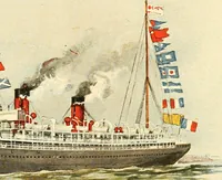 An illustration from Grand winter excursion to the Mediterranean, the Orient, and the Holy Land : including the Azores, Portugal, Spain, France, Italy, Sicily, Egypt, Palestine, Turkey, Greece, Malta, Tunis, and Algeria by the well-known fast twin-screw express steamship "La Touraine," 10,000 tons, 14,000 horse-power, length 540 feet, commander Santelli : sailing from New York, February 4th, 1896, and returning about April 5th, 1896, duration of round trip, two months (1895)