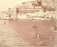 An illustration from Grand winter excursion to the Mediterranean, the Orient, and the Holy Land : including the Azores, Portugal, Spain, France, Italy, Sicily, Egypt, Palestine, Turkey, Greece, Malta, Tunis, and Algeria by the well-known fast twin-screw express steamship "La Touraine," 10,000 tons, 14,000 horse-power, length 540 feet, commander Santelli : sailing from New York, February 4th, 1896, and returning about April 5th, 1896, duration of round trip, two months (1895)
