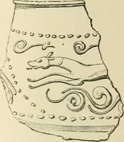 An illustration from Grave-mounds and their contents; a manual of archaeology, as exemplified in the burials of the Celtic, the Romano-British, and the Anglo-Saxon periods (1870)