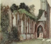 Picture 25 of 62 from The greater abbeys of England, with illustrations in colour after Warwick Goble (1908), leaf 176