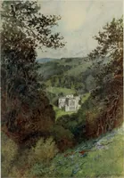 An illustration from The greater abbeys of England, with illustrations in colour after Warwick Goble (1908)