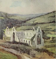 An illustration from The greater abbeys of England, with illustrations in colour after Warwick Goble (1908)