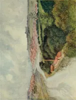 An illustration from The greater abbeys of England, with illustrations in colour after Warwick Goble (1908)