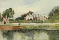 An illustration from The greater abbeys of England, with illustrations in colour after Warwick Goble (1908)
