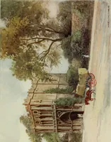 An illustration from The greater abbeys of England, with illustrations in colour after Warwick Goble (1908)