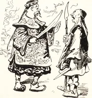 An illustration from "Zopf ab" : die chinesische Affaire im Lichte der europäischen Karikatur (1900)