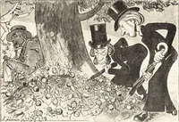 An illustration from "Zopf ab" : die chinesische Affaire im Lichte der europäischen Karikatur (1900)