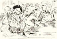 An illustration from "Zopf ab" : die chinesische Affaire im Lichte der europäischen Karikatur (1900)