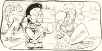 An illustration from "Zopf ab" : die chinesische Affaire im Lichte der europäischen Karikatur (1900)