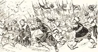 An illustration from "Zopf ab" : die chinesische Affaire im Lichte der europäischen Karikatur (1900)