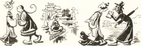 An illustration from "Zopf ab" : die chinesische Affaire im Lichte der europäischen Karikatur (1900)