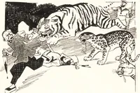 An illustration from "Zopf ab" : die chinesische Affaire im Lichte der europäischen Karikatur (1900)