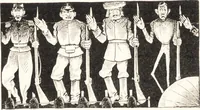 An illustration from "Zopf ab" : die chinesische Affaire im Lichte der europäischen Karikatur (1900)