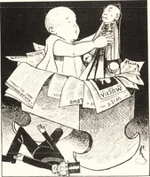 An illustration from "Zopf ab" : die chinesische Affaire im Lichte der europäischen Karikatur (1900)