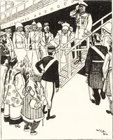 An illustration from "Zopf ab" : die chinesische Affaire im Lichte der europäischen Karikatur (1900)