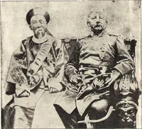 An illustration from "Zopf ab" : die chinesische Affaire im Lichte der europäischen Karikatur (1900)